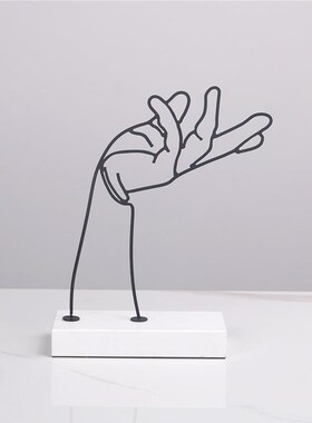 线Z00654Z毕加索女性物人x创意金属摆件家居饰品简约黑色艺术条抽