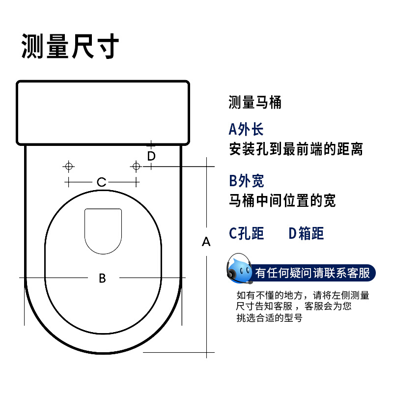 通用美标马桶盖坐厕阻尼缓降PP盖板V型家用坐便器加厚配件C791 - 图1