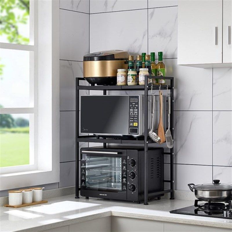 厨房置物b架伸缩微波炉架子烤箱收纳家用多层台面桌面电饭锅橱柜,淘宝优惠券,粉丝福利购,淘宝优惠卷