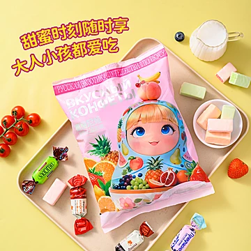 【酥上煌】俄罗斯慕咔斯三色奶芙500g[2元优惠券]-寻折猪