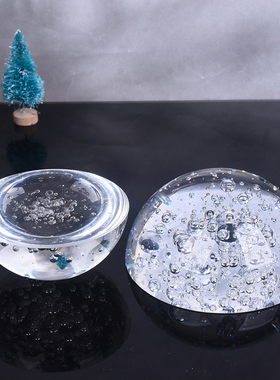 高清纯透明超大号半球实心气u泡k9水晶球半边玻璃家具装饰摆件定