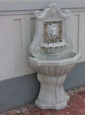 狮子头欧式流水喷泉落地别墅庭院花园景观水池水景户外装饰摆件