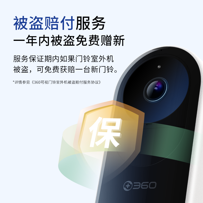 360可视门铃5Pro智能家用电子猫眼门口监控无线摄像头2K画质-图1