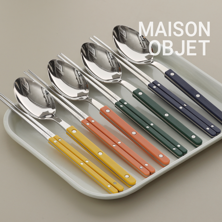 【韩国原单】Cher食品级304不锈钢夹柄筷子+餐勺组合ins风西餐具,淘宝优惠券,粉丝福利购,淘宝优惠卷