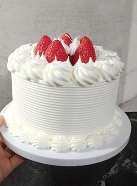 新品源头6寸蛋糕模型8寸草莓樱桃水果奶油生日假甜点店摆台橱窗大