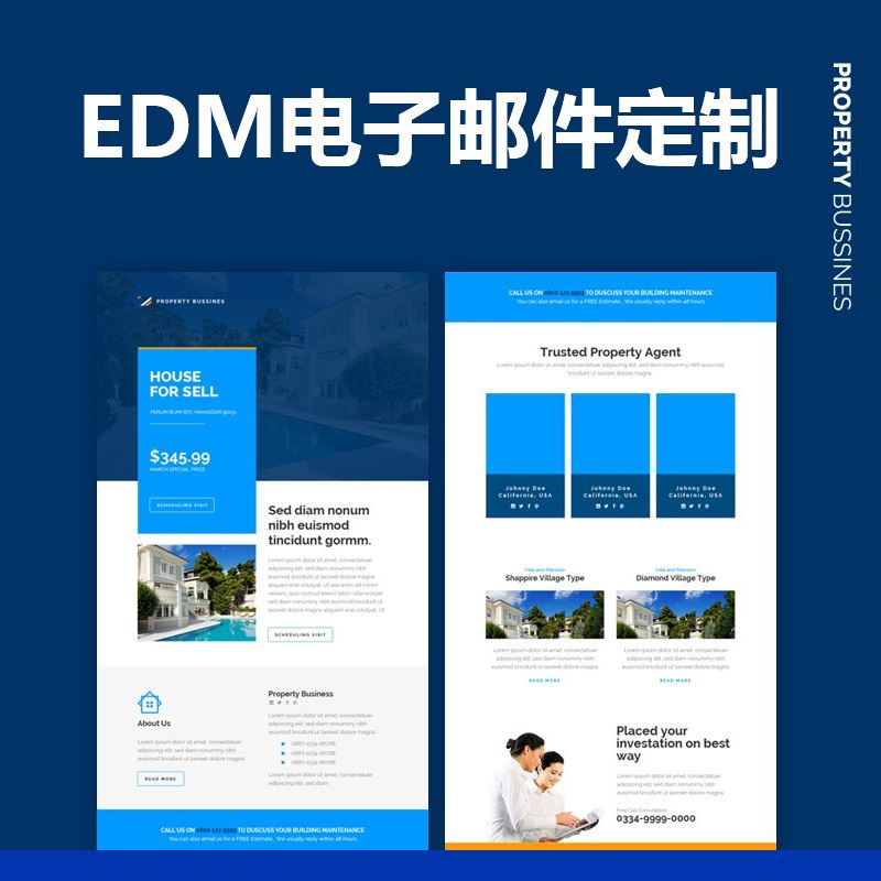 外贸邮件制作设计EDM邮件模板HTML广告邮件网页newsletter模板