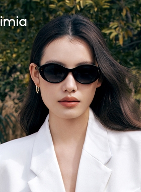 amimia·PUFF可露丽复古椭圆猫眼墨镜显脸小女高级感太阳眼镜新款