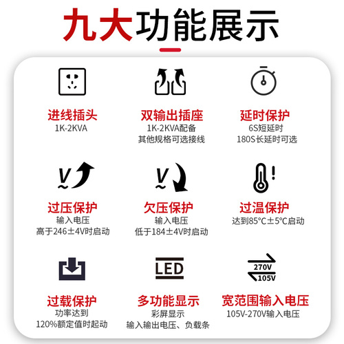 德力西交流稳压器全自动家用工业调压交流电脑电视大功率电源220V