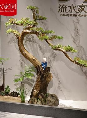 仿真迎客松摆件松树大型室外罗汉松美人松客厅摆件室内装饰造景