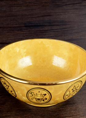 热销供佛八吉祥i铜碗结晶碗金饭碗密宗八宝碗纯铜佛具用品大全供