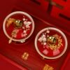 Best-selling tea cup set, wedding supplies, wedding modified tea set, red bowls and chopsticks, bride's Y dowry wedding bowl pair