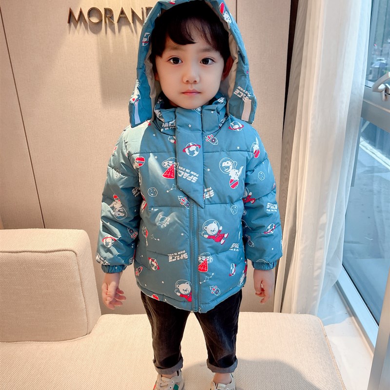男童加厚儿童羽绒服中小童2021C冬季新款洋气韩版短款外套宝宝棉 - 图1