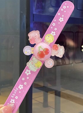 啪啪圈儿童手腕带发光有灯手镯可爱公主卡通小R女孩闪光旋转手环