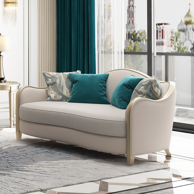 美式皮布沙发后现代轻奢沙发客厅样板房设计师创意式简约实木沙发,淘宝优惠券,粉丝福利购,淘宝优惠卷