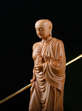崖柏木雕摆件地藏王菩萨文玩工艺品寺庙居家供奉谛听佛像源头厂家