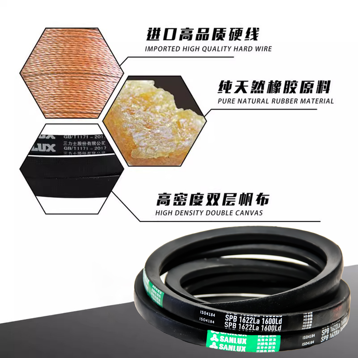 三力士三角皮带 SPB1572La 1550Ld SPB1575La 1553Ld 窄V带传动带 - 图0