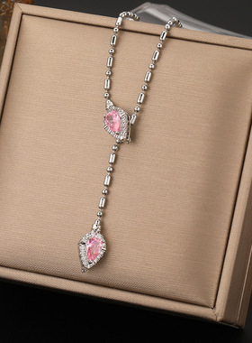 本命年祖母绿色灵蛇项链新款甜酷风个性时尚百搭颈链感锁骨链