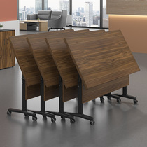 Mobile training table folding meeting table desk desk office training table and chairs combined strip table splicing with wheel table