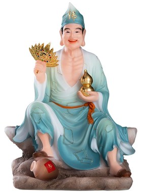 极速汉白玉济g公像供奉济公活佛降龙罗汉佛像李修缘道济和尚像客