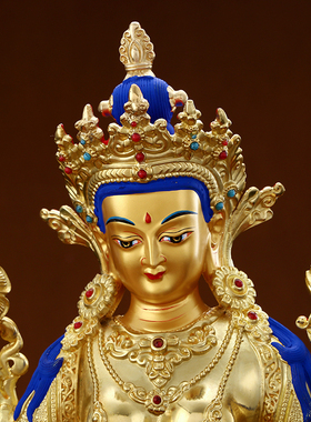 极速藏传绿度母佛像m黄铜鎏金绿度母西藏密宗观音菩萨供奉家用摆