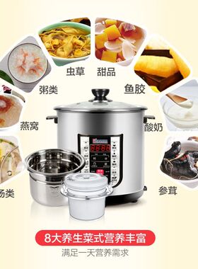 CROVON皇冠电炖锅隔水炖盅煲汤煲粥不锈钢家用多功能大容量全自动