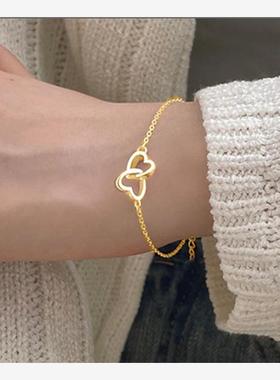 冷淡风金属桃心手链环Me