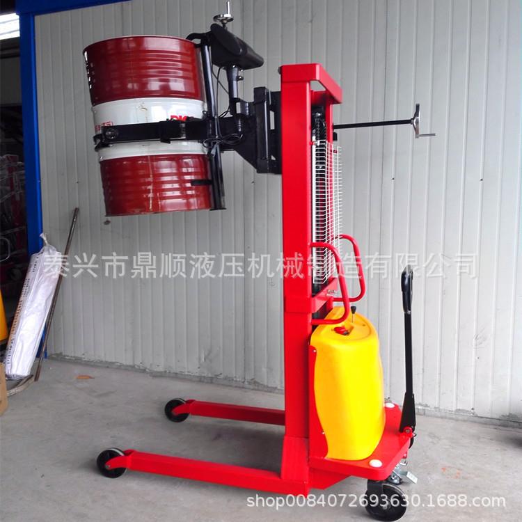 半电动油桶翻转车电动称重油桶倒料车电升手翻油桶升高车 - 图0
