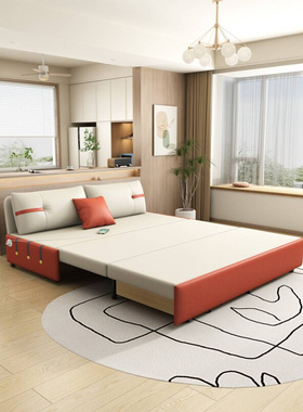 新品科技布沙发床两用客厅多功能收纳伸缩小户型2023新款可折叠沙