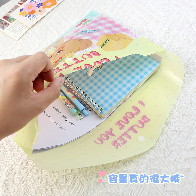 文件袋透明a4纽扣资料袋创意学生卡通可爱文件夹补习袋小文件包,淘宝优惠券,粉丝福利购,淘宝优惠卷