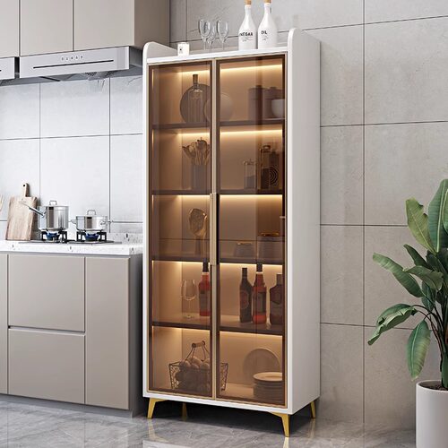 厨房置物架餐边柜轻奢酒柜现代简约边柜储物柜客厅靠墙碗柜收纳柜 - 图3