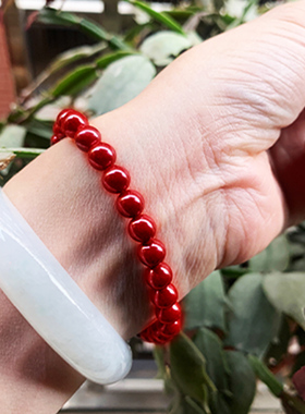 朱砂帝王纱6m手串高含量紫金砂帝王砂手链男女情侣本命年礼物