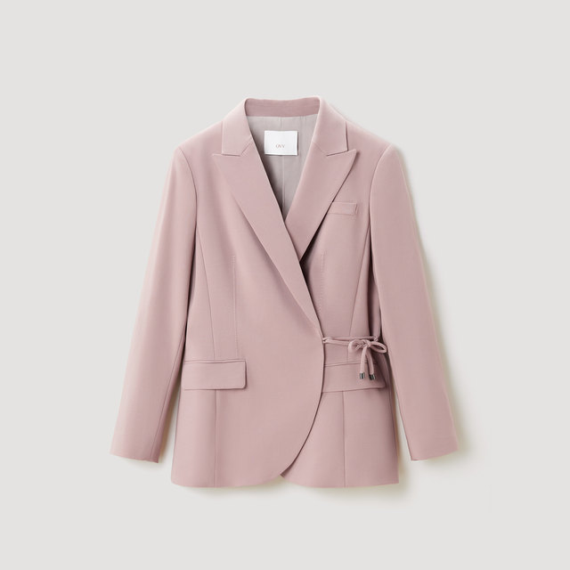 OVVOutlet new autumn and winter women's Italian imported lace waist flat lapel casual suit suit