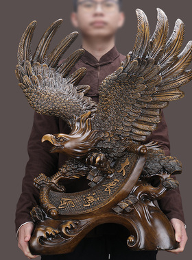 大展宏图老鹰摆件大鹏展翅猫头鹰招财客厅酒柜装饰办公室高档大气