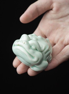 陶瓷招财貔貅手把件客厅办公室家居装饰L摆设茶几茶桌茶室小摆件