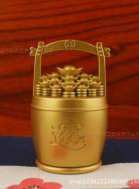 仿铜元宝一桶金摆件合金一桶金手把件小水桶招财摆件客厅办公室