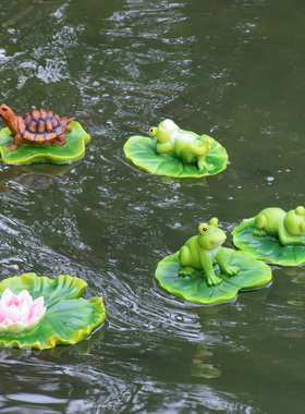 户外仿真浮水青蛙天鹅雕s塑摆件花园庭院公园假山喷泉鱼缸鱼池装