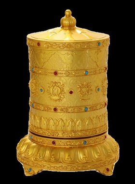 唐多括罗电动转金轮藏族s插电转金筒家居桌面六字真言转简经纶摆