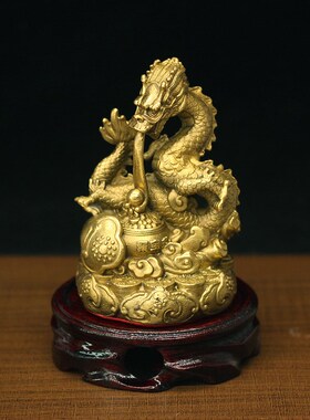 黄铜十二生肖猴鼠k龙三合贵人摆件12地支申子辰三合局风水铜工艺