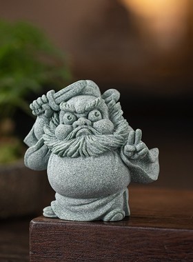 新中式钟馗赐福桌面n招财小摆件办公室职场工位吉祥物可爱生日礼