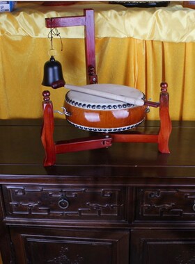 实木铃子鼓三角支架寺院法器法鼓铃鼓架子三角鼓支架小鼓架铃鼓架