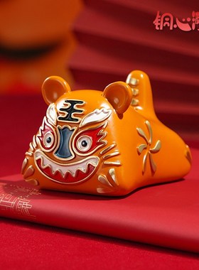 铜摆件《童年f中的布老虎》家居新年装饰工艺品客厅桌面铜老虎摆
