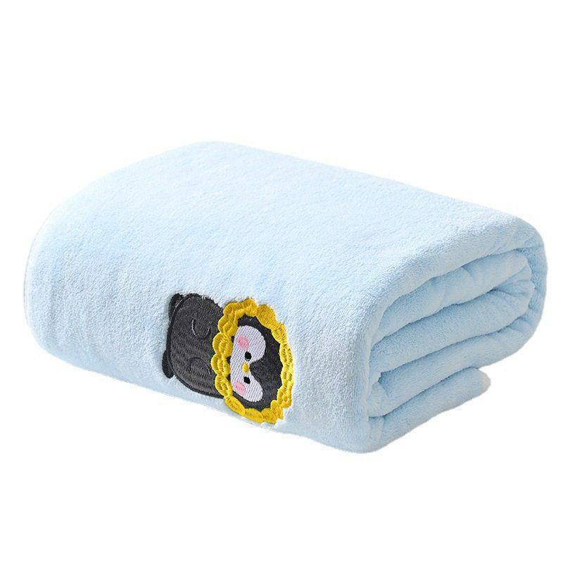 珊瑚绒柔软吸水毛巾卡通洗澡巾新生儿刺绣盖毯婴儿浴巾超柔软,淘宝优惠券,粉丝福利购,淘宝优惠卷