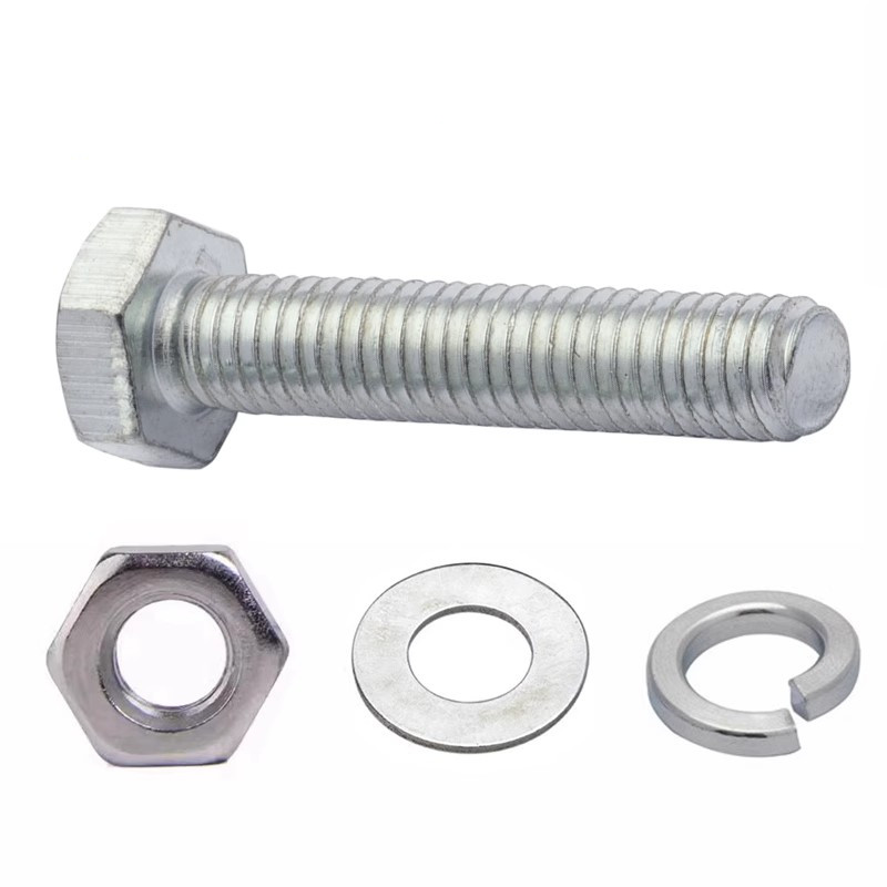 4.8级镀锌外六角螺栓套装螺丝平垫弹垫螺母组合M6M8M10M12M16-M30,淘宝优惠券,粉丝福利购,淘宝优惠卷