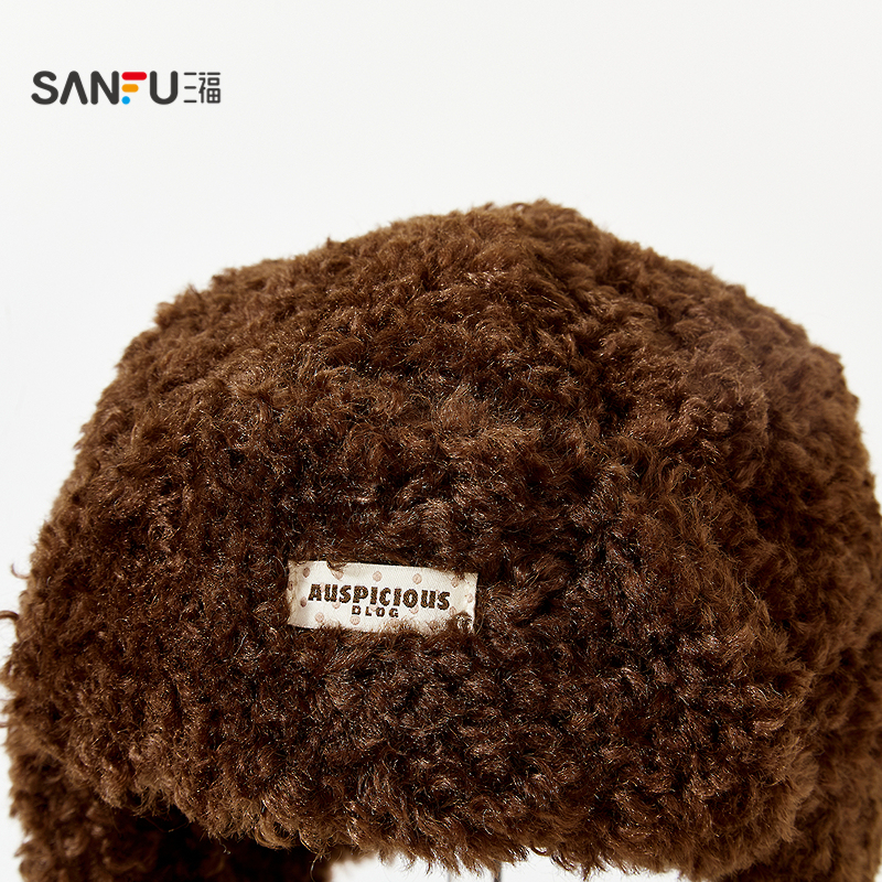 三福套头毛绒飞行帽 萌趣造型骑行保暖服饰配件帽子849913 - 图3