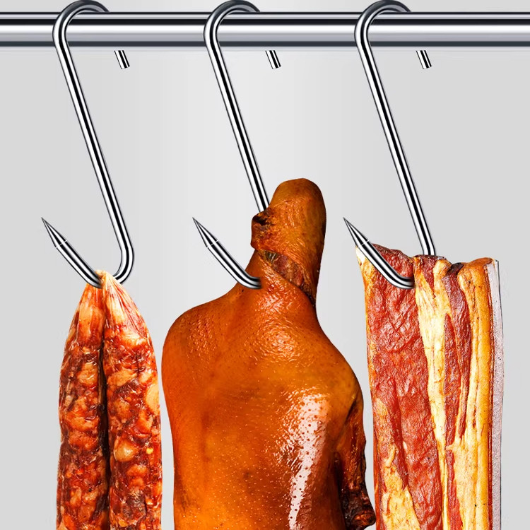 腊肉挂钩不锈钢S型晒腊鱼挂烤鸭香肠猪肉尖头勾子加粗S钩挂肉钩子,淘宝优惠券,粉丝福利购,淘宝优惠卷