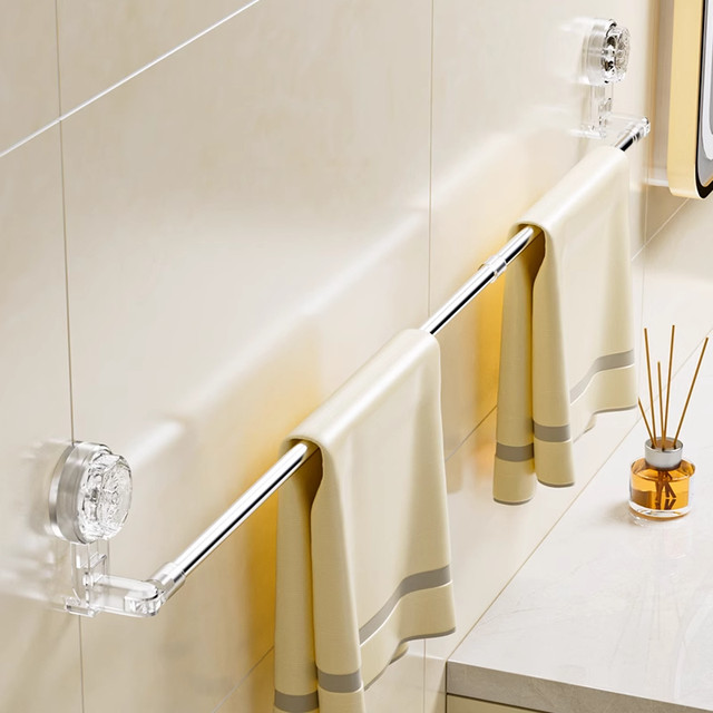 Suction cup towel rack bathroom without punching bathroom telescopic