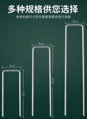 防草布地钉U型镀锌铁草坪农业固定器土工布滴灌管三维网垫片热卖