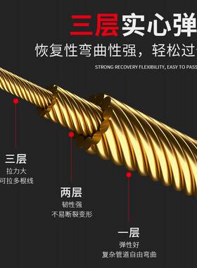 弹簧钢丝电工穿线神器拉线引线器电线拽线器暗线钢丝暗管串线工具