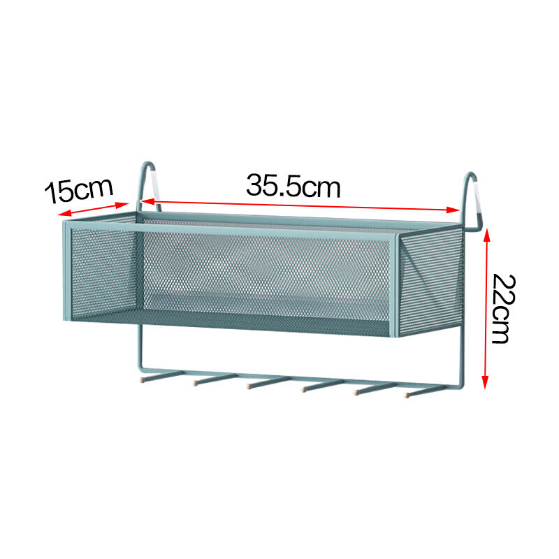 帅力宿舍床头收纳置物架学生寝室床边挂架多挂点整理篮蓝色SL8365 - 图2