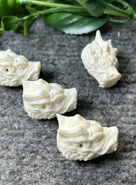 2025新款DIY鹿角雕艺术龙头手链佛珠配饰雕刻工艺三通佛头